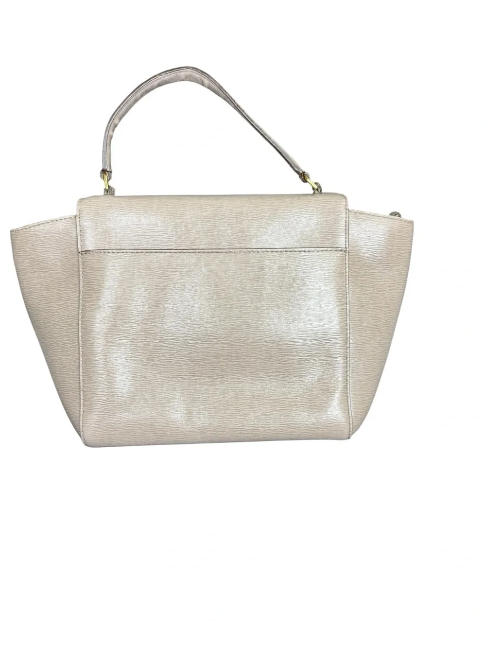 Ralph Lauren Cream Leather Top-Handle Crossbody